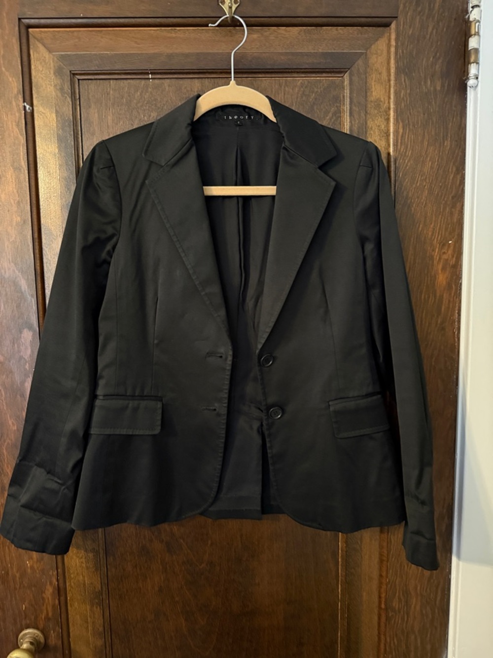 Theory Black Women's Two-Button Tailored Blazer Jacket